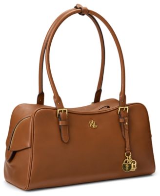 Leather Large Marcy Zip Satchel Bag