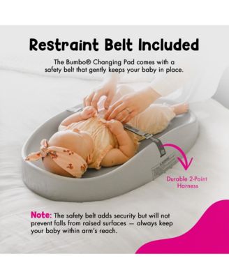 Diaper Changing Pad, Ergonomic Baby Changing Mat with Safety Belt, Gray