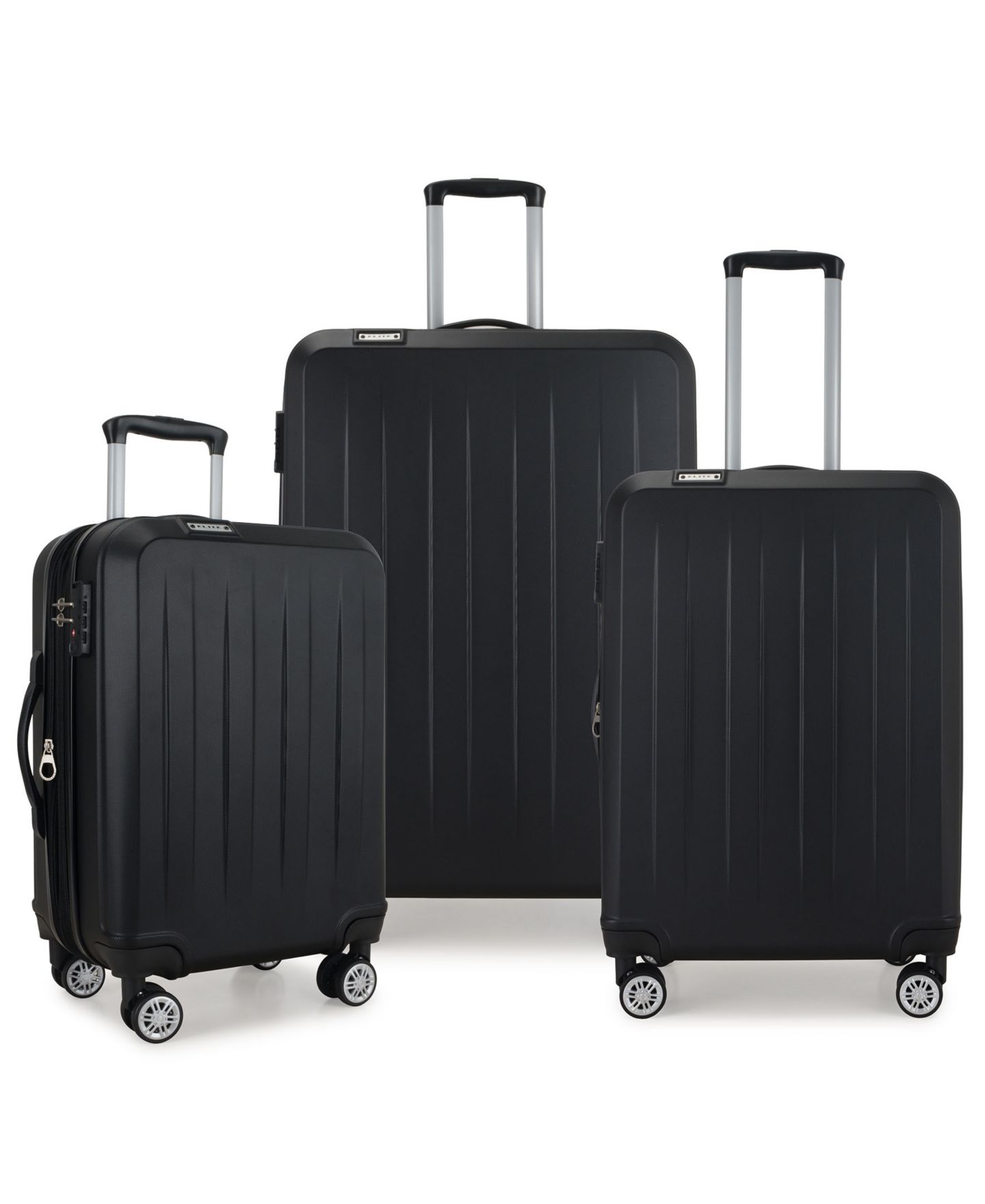 Чемоданы Elite Luggage Dori 3-Pc. Hardside Expandable Spinner Luggage Set, цвет: Чёрный — фото 1