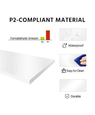 Wooden Bathroom Cabinet 32.5-Inch Height with 4 Drawers and Cupboard