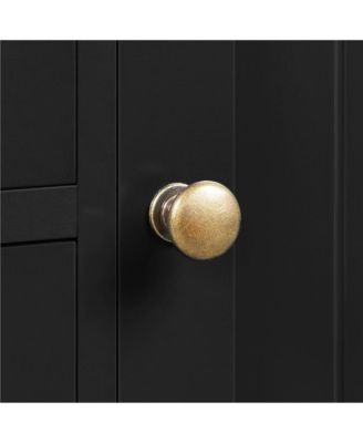 Wooden Bathroom Cabinet 32.5-Inch Height with 4 Drawers and Cupboard