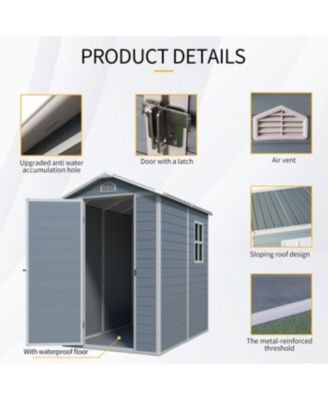 Streamdale 4x6ft Resin Outdoor Storage Shed Kit - Perfect for Patio Furniture Storage (Gray)