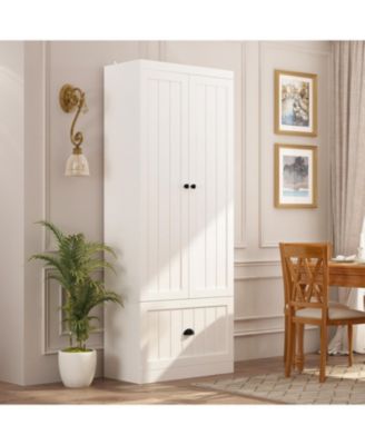 27.6'' W x 70.9'' H White Freestanding Utility Storage Cabinet, Pantry