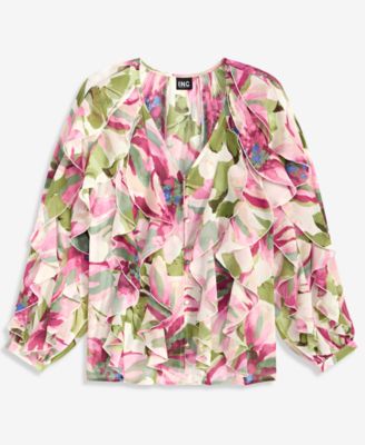 Women's Long-Sleeve Ruffled Blouse