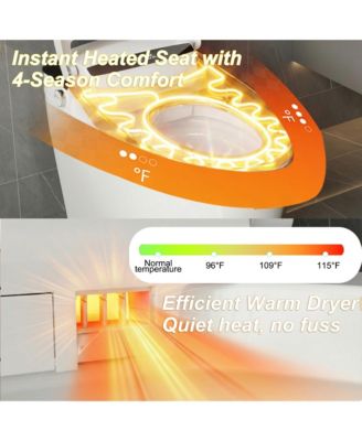 Smart Toilet With Instant pulse flushing | Antibacterial seat ring | Wireless remote control | Vortex flushing | Whole body waterproof