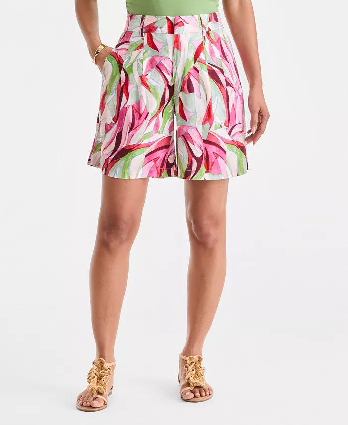 Women's High-Rise Linen Bermuda Shorts - thumbnail 8