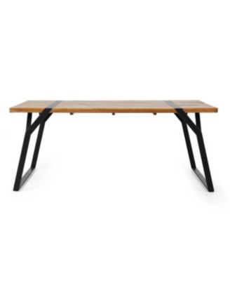 Acacia Wood Outdoor Dining Table with Modern Industrial Style