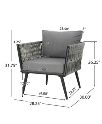 Faux Rattan Patio Club Chair with Cushions