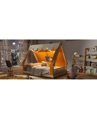 Full Size House Bed with Tent and Light
