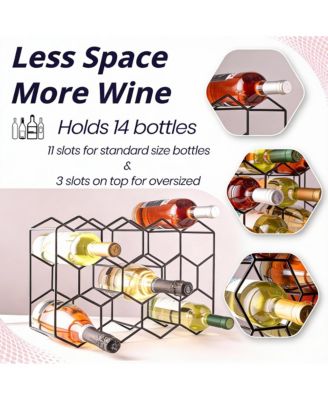 Modern 14-Bottle Wine Rack, 3-Tier, Rust-Resistant, Durable