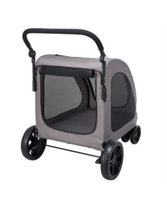 Heavy-Duty Pet Stroller Holds 160lbs - 4-Wheel Smooth Ride & Portable Carrier