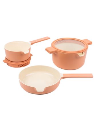 Neat Nested Nonstick Ceramic Cookware Set 5-Piece - Easy to Clean, Oven Safe and Made without PFAS, PFOA & PTFE