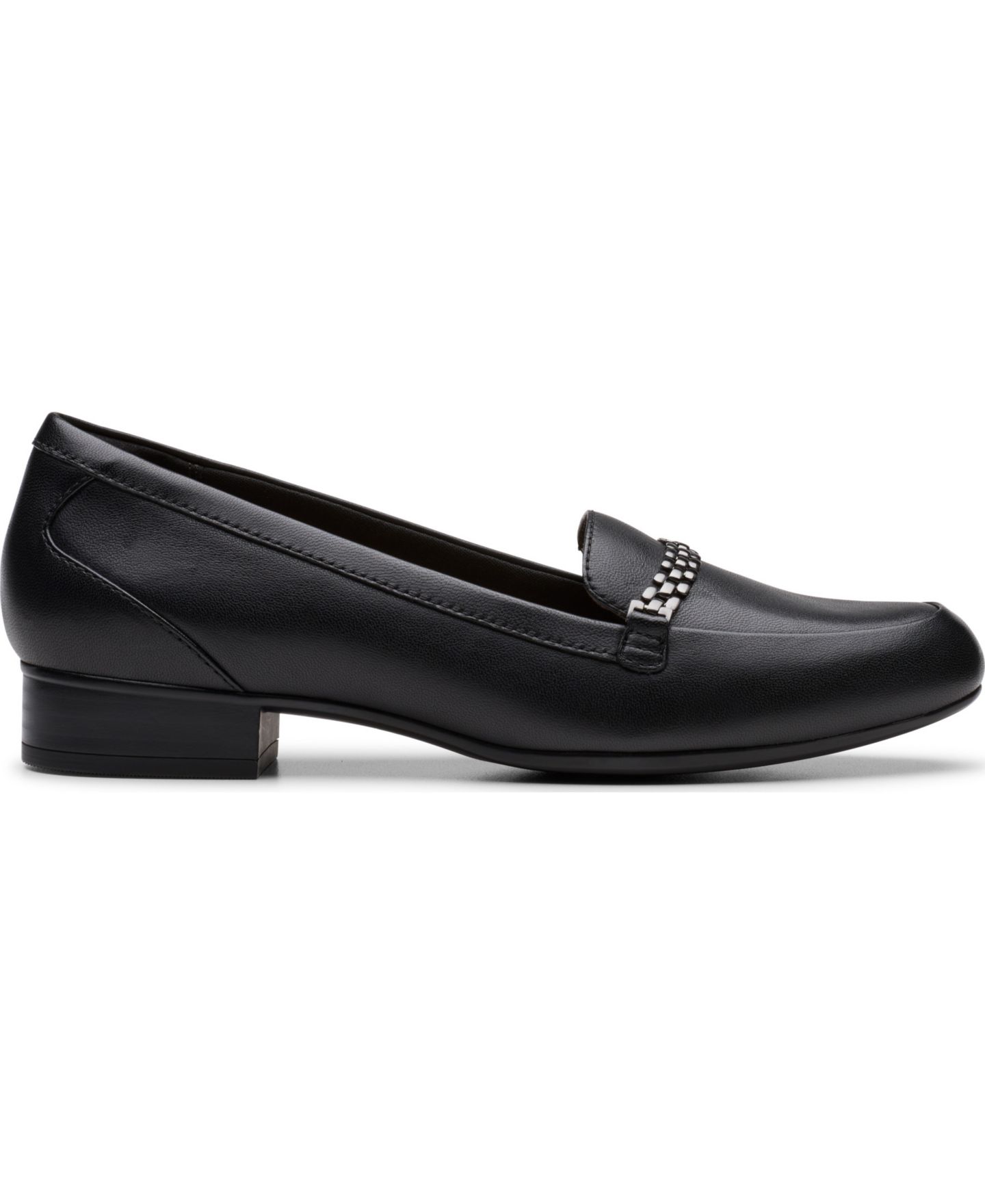 Женские туфли Clarks Juliet Mia Round Toe Dress Loafers, цвет: Чёрный кожаный — фото 2