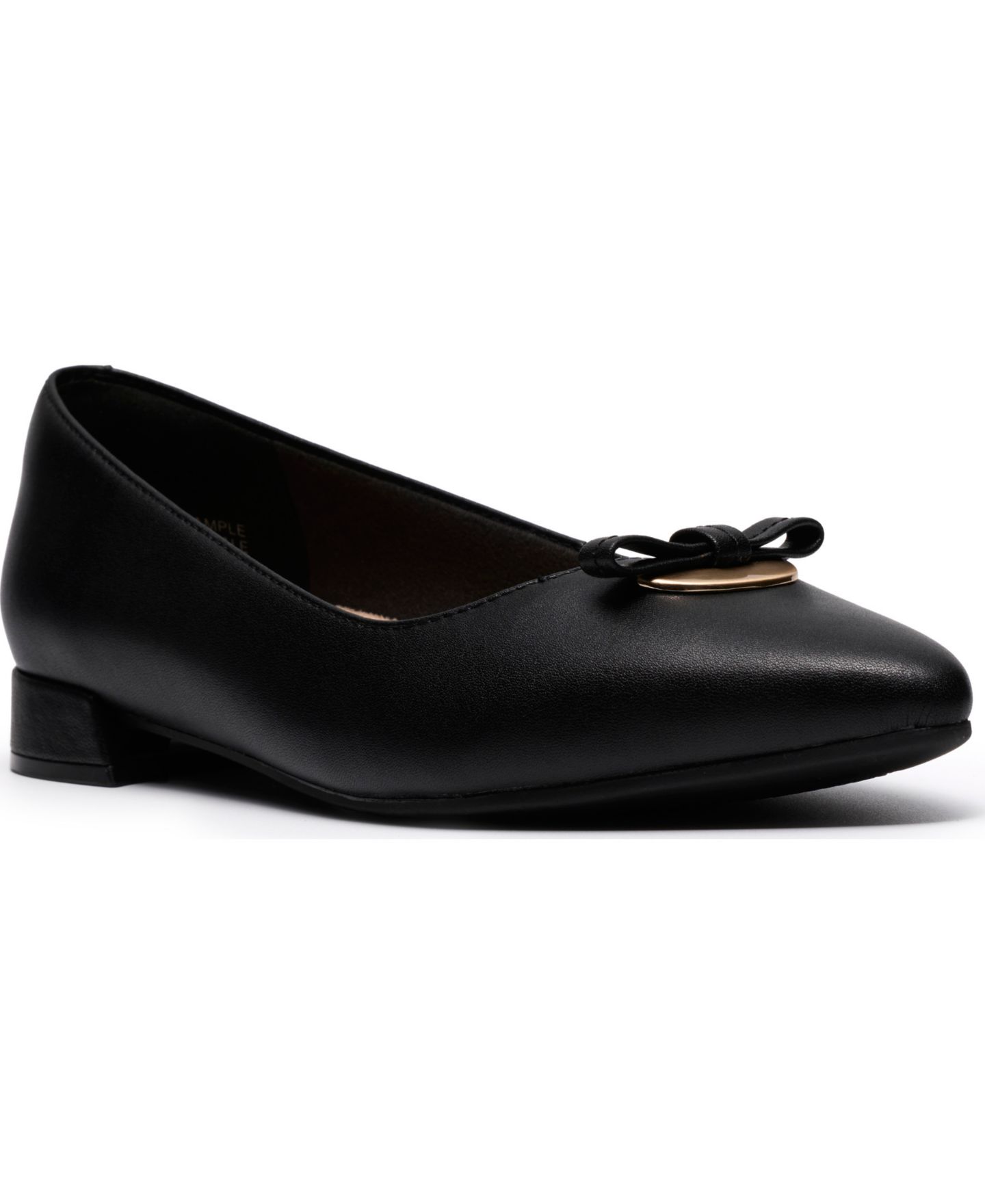 Женские балетки Clarks Natalyn Trim Pointed Toe Dress Flats, цвет: Чёрный кожаный — фото 1