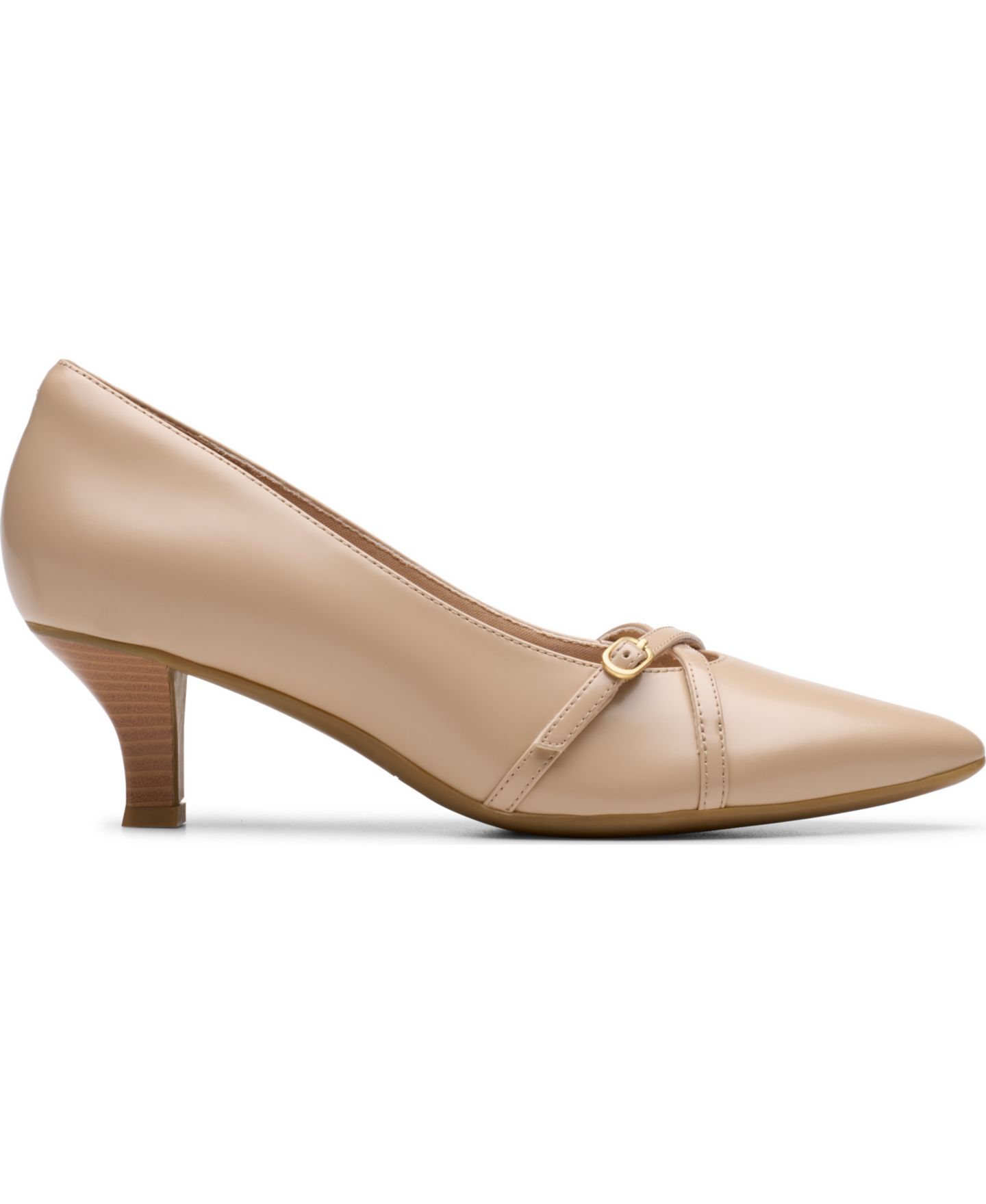 Женские туфли Clarks Collection Kepley Star Kitten Heel Dress Pumps, цвет: Бежевый кожаный — фото 2