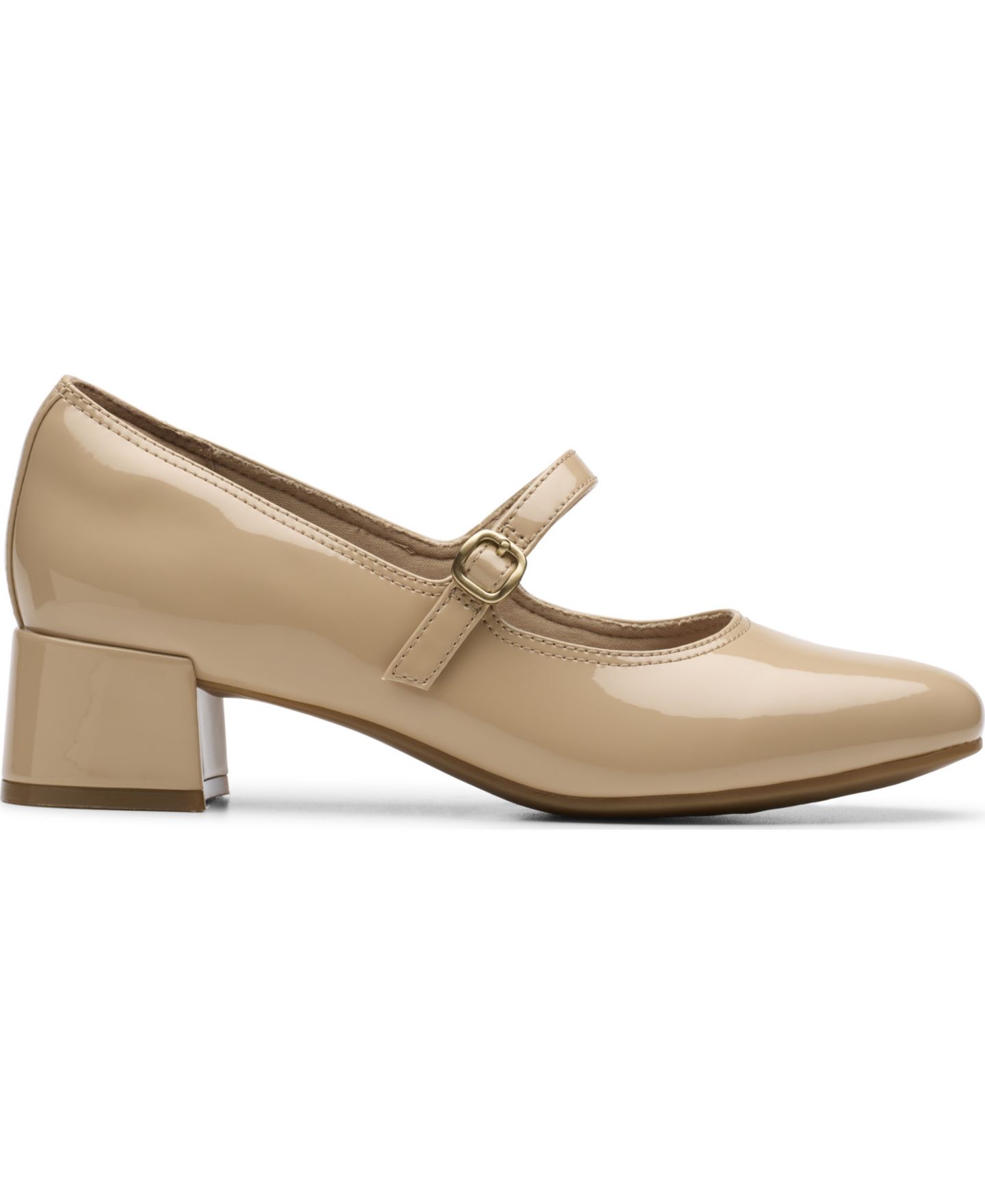 Женские туфли Clarks Iridessa Rae Square Toe Pumps, цвет: Бежевый лаковый — фото 2