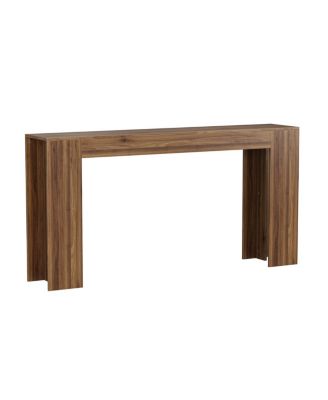 Streamdale Extra-long farmhouse console table, walnut-colored, 62.99-inch.