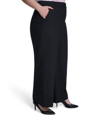 Plus Size Stripe Wide Leg Pants
