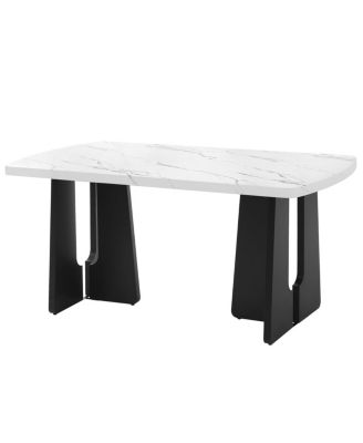 63" Modern Faux Marble Dining Table