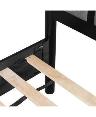 Solid Wood Queen Bed, Heavy Duty Support