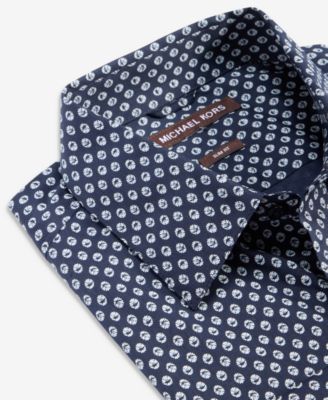 Men's Slim-Fit Foulard Print Button-Up Shirt 
