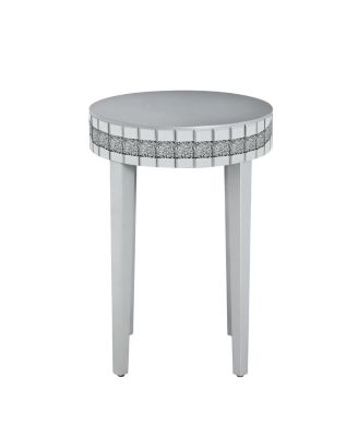 Artisanal Round Mirror Breakfast Table with Diamond-Cut Pedestal