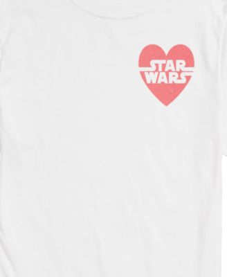 Men's Star Wars Valentines Heart Printed Short-Sleeve Graphic T-Shirt