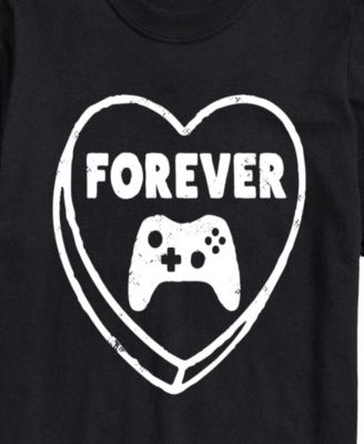Men's Forever Heart Video Games Printed Short-Sleeve Graphic T-Shirt