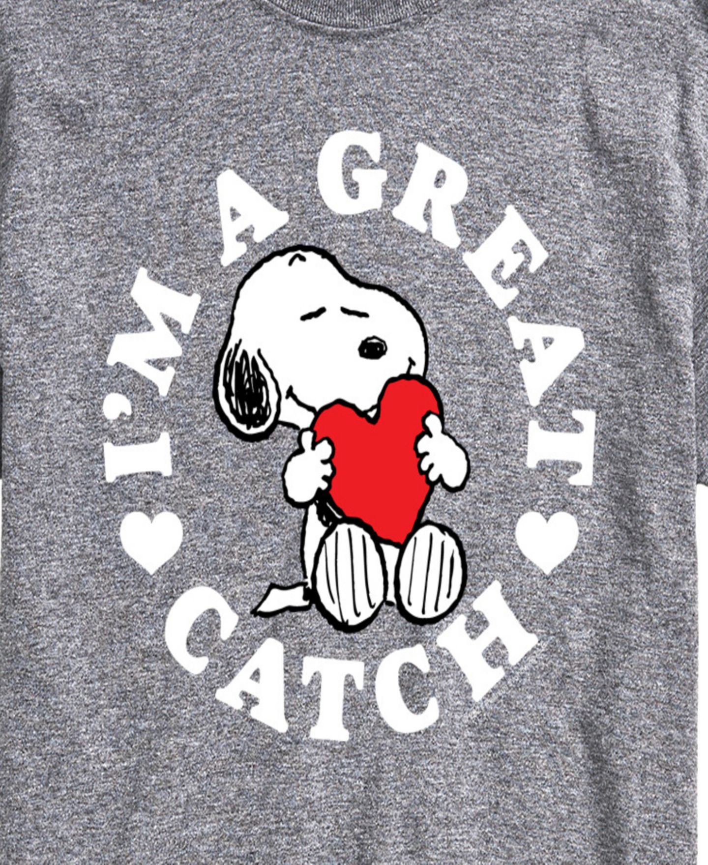Мужская футболка AIRWAVES Peanuts Snoopy I'M A Great Catch Printed Short-Sleeve Graphic, цвет: Меланжевый — фото 3
