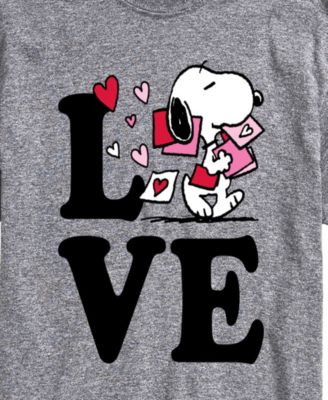 Men's Peanuts Love Snoopy Printed Short-Sleeve Graphic T-Shirt