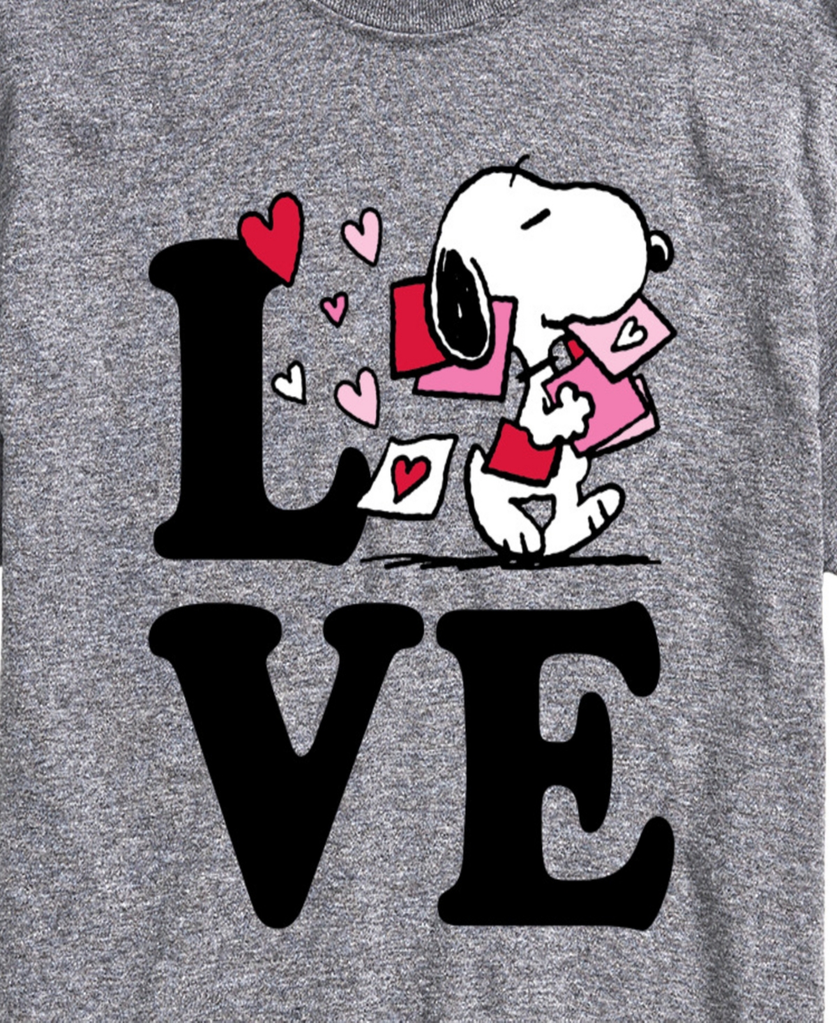 Airwaves Men's Peanuts Love Snoopy Printed Short-Sleeve Graphic T-Shirt