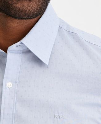 Men's Slim-Fit Dobby Dot Print Dress Shirt