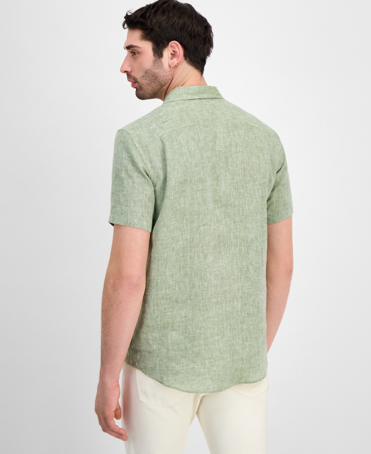 Michael Kors Men's Point Collar Linen Shirt