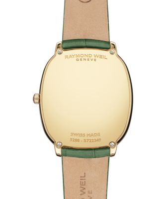 Men's Toccata Green Leather Watch, 32x36mm