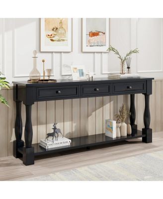  Console Table with Drawers and Shelf