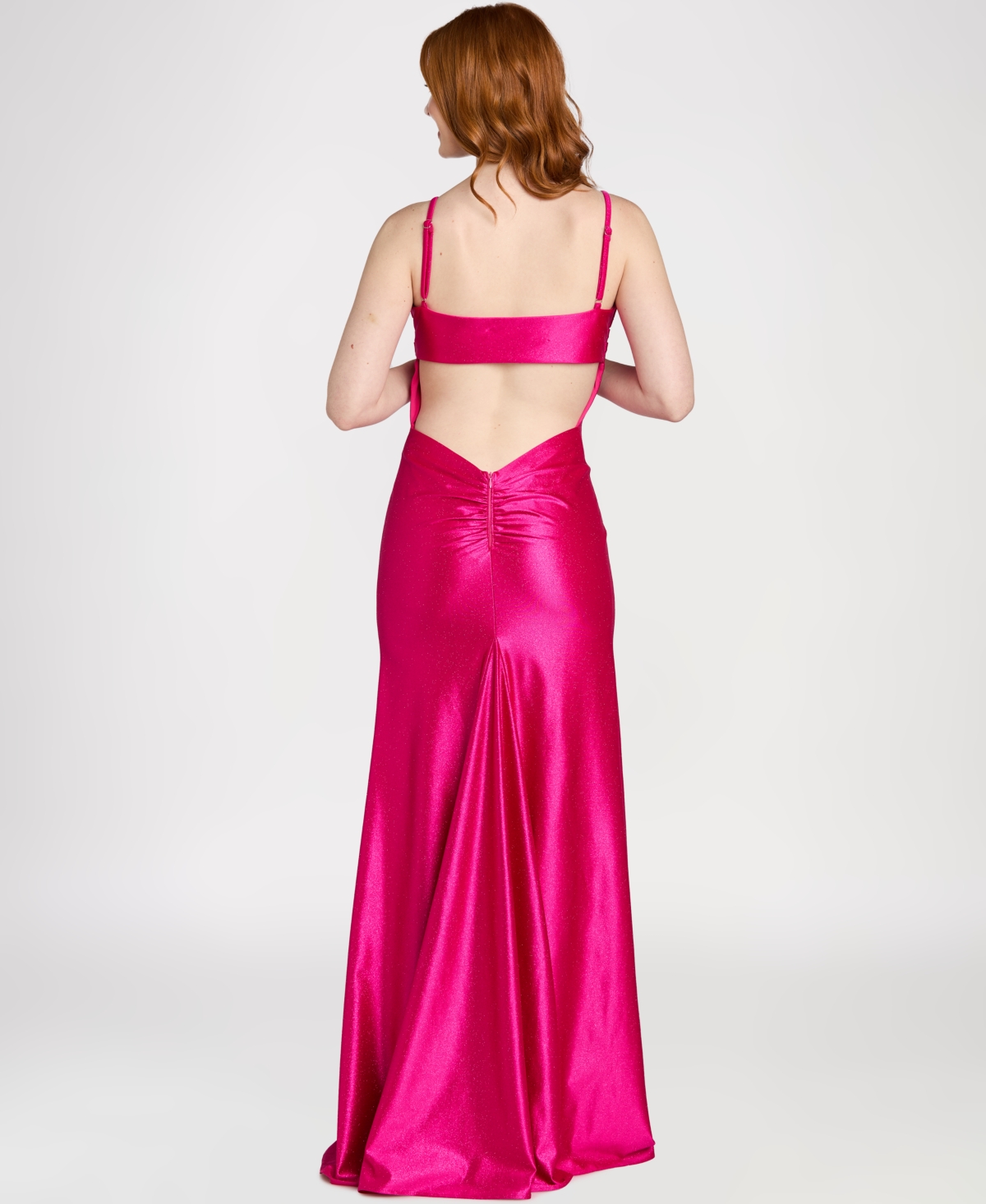 Morgan & Company Juniors' Sequin Knot Glitter Knit Ball Gown