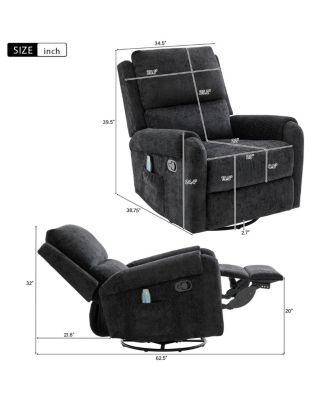 Manual Recliner Massage Chair w/ Side Storage Pocket