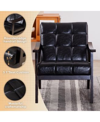  Modern medieval-inspired armchair, antique Black upholstered, solid wood legs