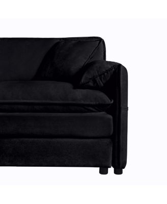  Oversized Deep Seat Sectional Sofa, Modern Chenille Cloud Couch, Black