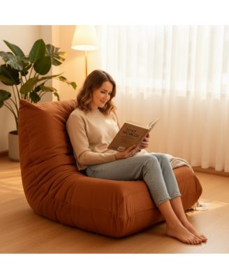 Luxury Orange Microfiber Accent Chair