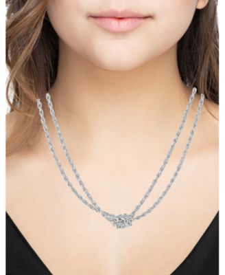 Silver Plated Knotted Chain Necklace