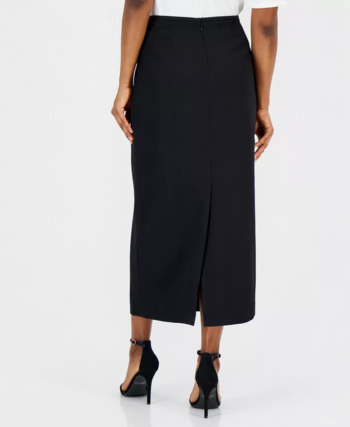 Women's Stretch Crepe Column Midi Skirt - thumbnail 8