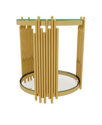 Modern End Table with Gold Finish