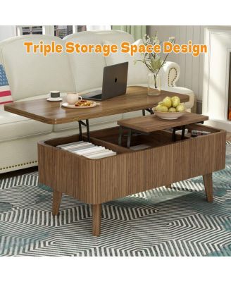 3-in-1 Lift Top Coffee Table, Convertible Dining Table, Storage Table