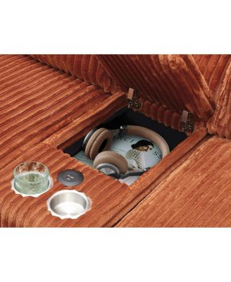 120" 5-piece U-shaped sofa w/ console, USB ports & 4 pillows