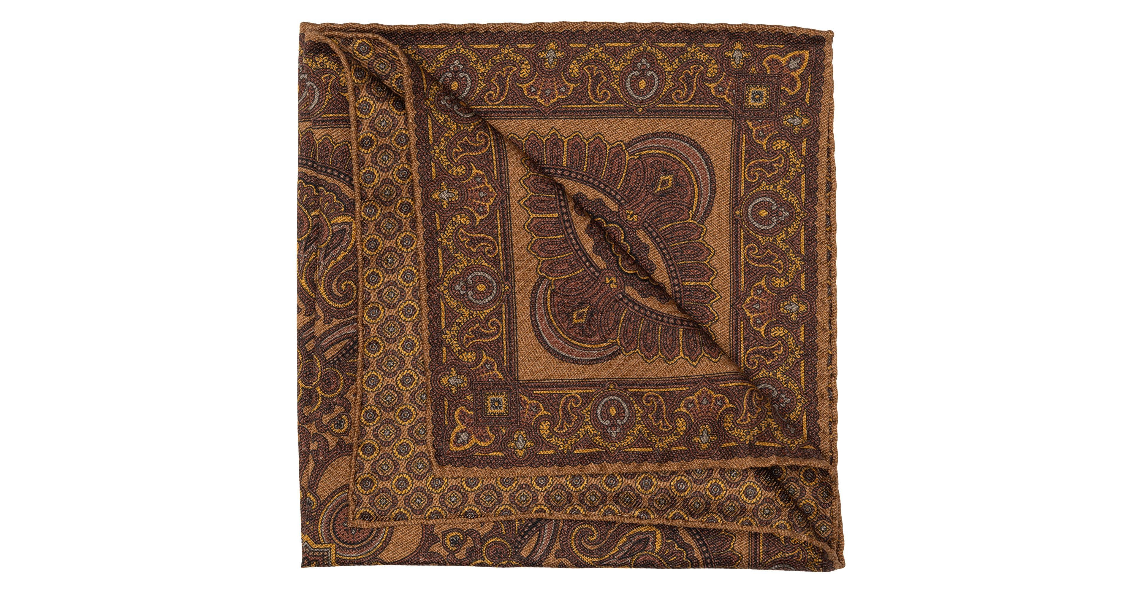 Elizabetta Men's Lario - Double Sided Silk Pocket Square for Men