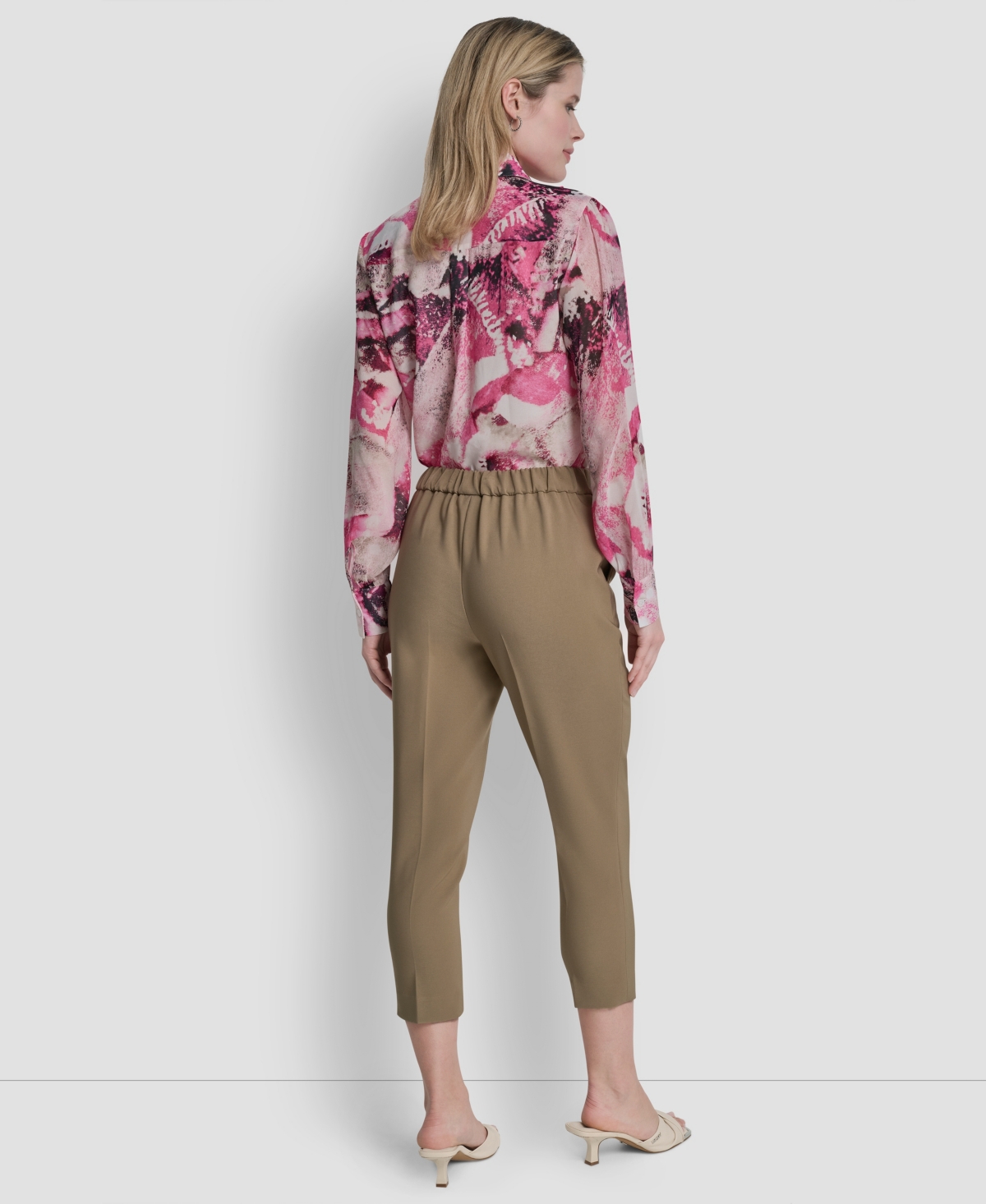 Dkny Petite Mid-Rise Elastic Back Ankle Pants