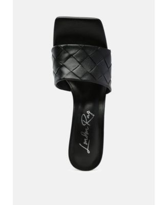 Womens Carmen Woven Strap Mid Heel Sandals