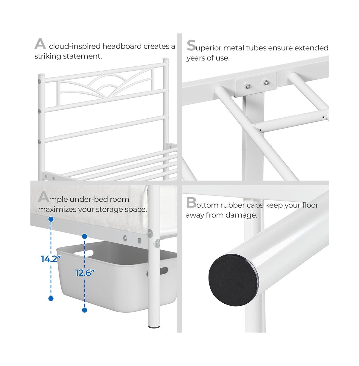 Yaheetech Platform Bed Frame with Metal Slats