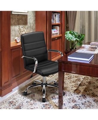 Mid-Back Office Chair PU Leather Office Executive Chair